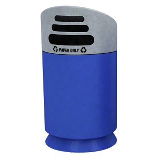 Commercial Zone Galaxy Collection Paper Only Recycling Trash Can   Blue