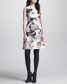 Carven Collage Print Sleeveless Dress, Multicolor