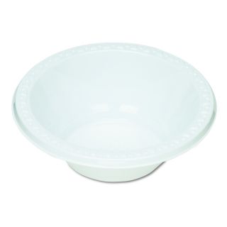 Table mate White 12 ounce Plastic Dinnerware Bowls (Pack of 125