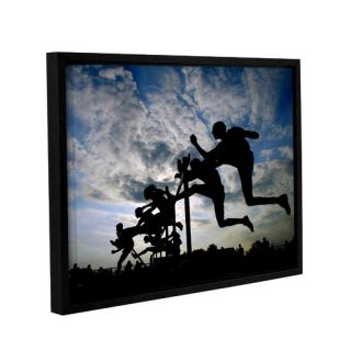 Hurdle Silhouette by David Kyle Floater Framed Photographic Print on