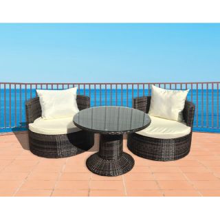 Deeco Geo Vino 3 Piece Seating Group with Cushions