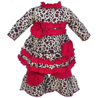 AnnLoren Leopard Tunic & Red Pants Doll Outfit fits American Girl