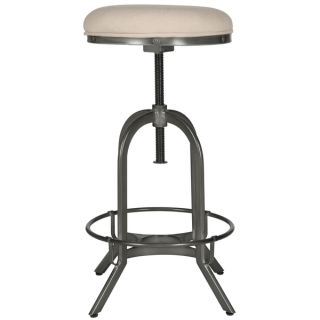 Safavieh Wildomar Burnt 24 34 Inch Adjustable Oak Stool