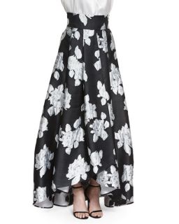 Michael Kors Collection High Waist Check Full Skirt, Indigo/White