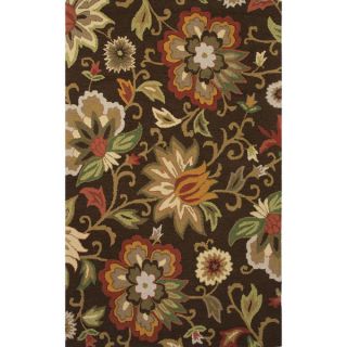 Indo Hand tufted Floral Brown/ Multi colored Wool Area Rug (8 x 10)
