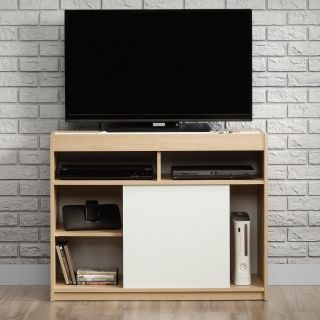 Sauder Square 1 Anywhere Console with Reversible Door   Urban Ash   TV Stands