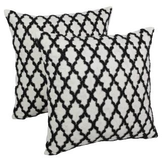 Blazing Needles 20 x 20 in. Moroccan Patterned Beaded Cotton Throw Pillow   Set of 2   Decorative Pillows