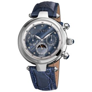 Akribos XXIV Unisex Classique Diamond Automatic Fashion Strap Watch