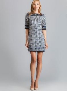 Max Studio Boatneck Printed 3/4 Sleeve Dress   Shopping