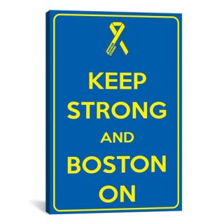 Keep Calm Strong and Boston On Textual Art on Canvas by iCanvas