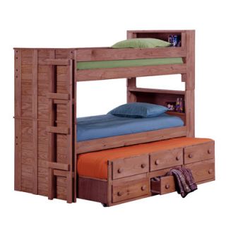 Chelsea Home Twin Over Twin Standard Bunk Bed with Trundle Unit and