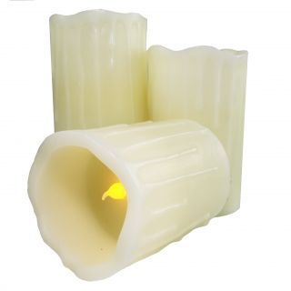 As Seen On TV LED Beeswax Drip Flameless Pillar Candles (3 piece Set)