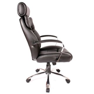 Comfort Products Louis Leather Computer Chair in Black