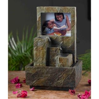 Polyresin and Fiberglass Tiered Photo Frame Tabletop Fountain by Jeco
