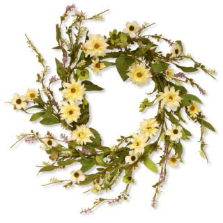 National Tree Co. Floral Wreath with Daisy