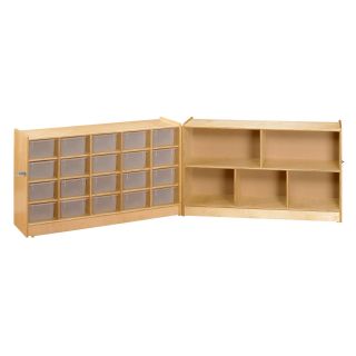 A & E Mobile Fold and Lock 20 Cubbie Storage with Bookcase   Bookcases