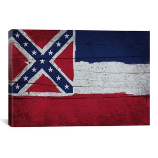 Mississippi Flag, Wood Planks Graphic Art on Canvas