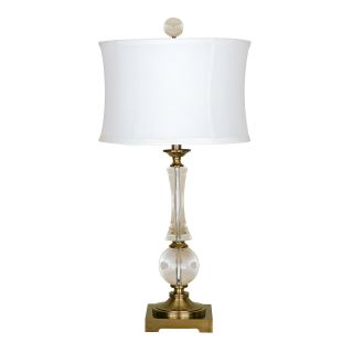Mario Industries Vintage Crystal Table Lamp   Antiqued Brass   Table Lamps