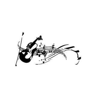Violin with Musical Notes Vinyl Wall Art
