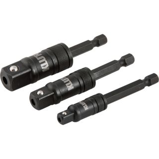 Klutch 3in. Impact Grade Locking Socket Adapter Set — 3-Pc.  Impact Driving Accessories