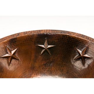 Premier Copper Products Oval Star Undermount Hammered Copper Bathroom