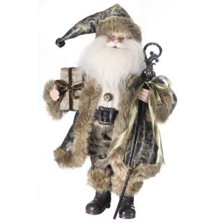Regency International Fur Trimmed Standing Santa Figurine