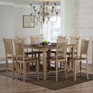 Sunset Trading Brookdale 9 Piece Square Counter Height Table Set with Brookdale Fancy Stools   Kitchen & Dining Table Sets