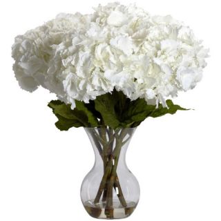 Large Hydrangea with Vase Silk Flower Arrangement   Silk Flowers
