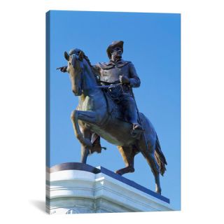 Statue of Sam Houston Pointing Towards San Jacinto Battlefield Against