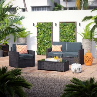 Brayden Studio Palm Harbor 3 Piece Deep Seating Group with Cushions