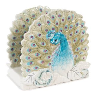 Edie Rose Peacock Napkin Holder