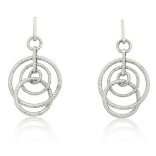 Gioelli Sterling Silver Italian Diamond cut Circle Dangle Earrings