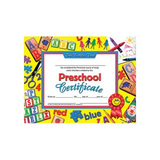 Preschool Certificate by Hayes School Publishing