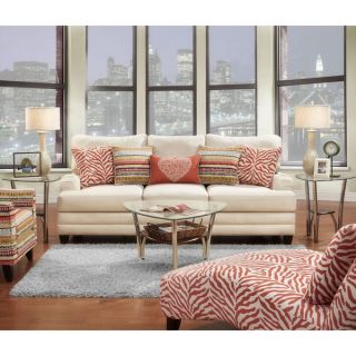 Furniture of America Cara Contemporary Ivory Tufted Sofa