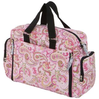 Bumble Collection Natalie Travel Tote Diaper Bag   Pink Paisley