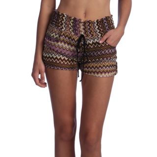 Juniors Purple Tribal Printed Chiffon Shorts   15653773  