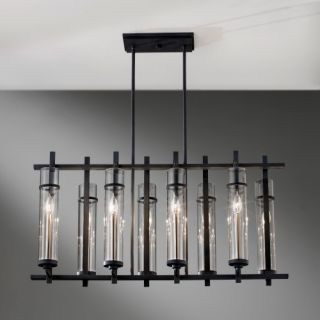 Feiss F2630/8AF/BS Ethan Island Light   37.5W in. Antique Forged Iron   Chandeliers