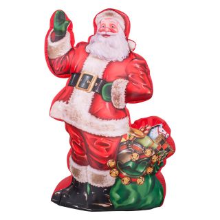 Gemmy Airblown Photorealistic Illustrated Santa with Gift Bag Inflatable   Outdoor Light Displays
