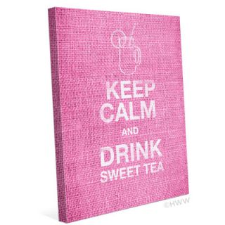 Click Wall Art Keep Calm And Drink Sweet Tea Textual Art on Canvas in