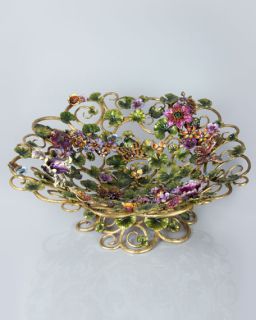 Jay Strongwater Claudette Floral Butterfly Bowl