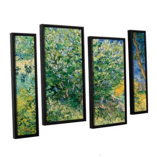 Lilacs by Vincent Van Gogh 4 Piece Floater Framed Canvas Staggered Set