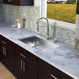 Vigo VG15250 Single Basin Undermount Kitchen Sink and Faucet Set   Kitchen Sinks