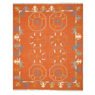 Hand Knotted Rust Area Rug by Eastern Rugs