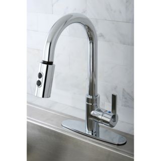 Modern Chrome Single Handle Faucet with Pull Down Spout  