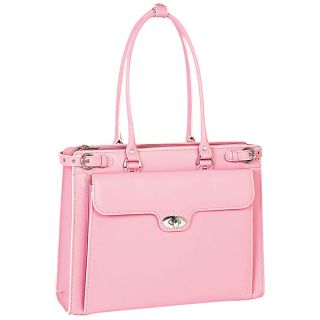 McKlein Womens Pink Winnetka Italian Leather Laptop Briefcase