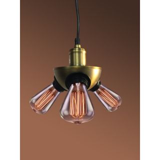 Liia 3 light Black Adjustable Height Edison Pendant Lamp with Bulbs