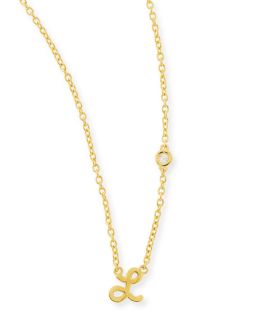 SHY by SE L Initial Pendant Necklace with Diamond
