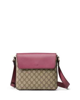Gucci GG Supreme Canvas Messenger Bag, Beige/Pink