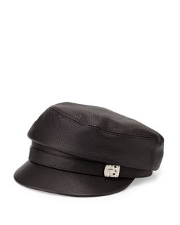 Gucci Deerskin Paperboy Cap, Nero