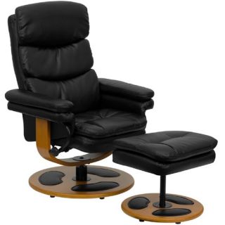 Flash Furniture Leather Swivel Recliner with Ottoman   Recliners